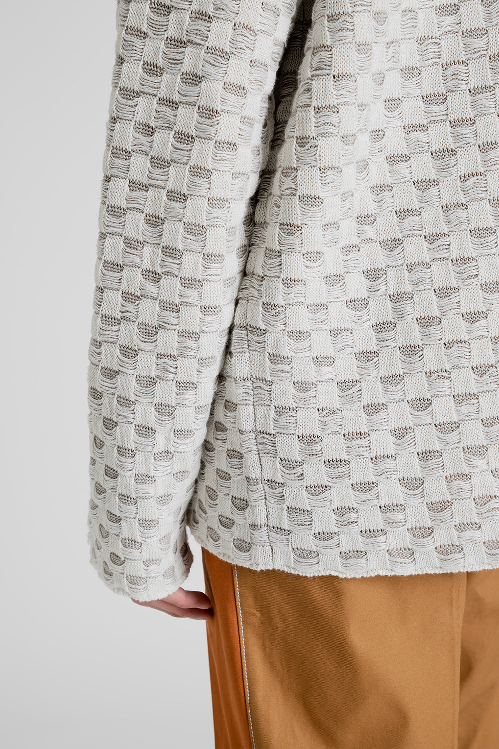 Schnayderman's Rugby Square Knit in Beige and White