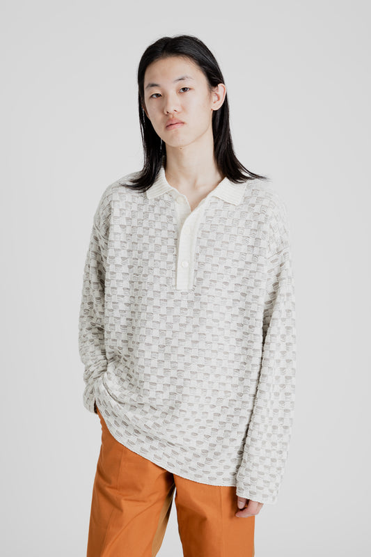 Schnayderman's Rugby Square Knit in Beige and White