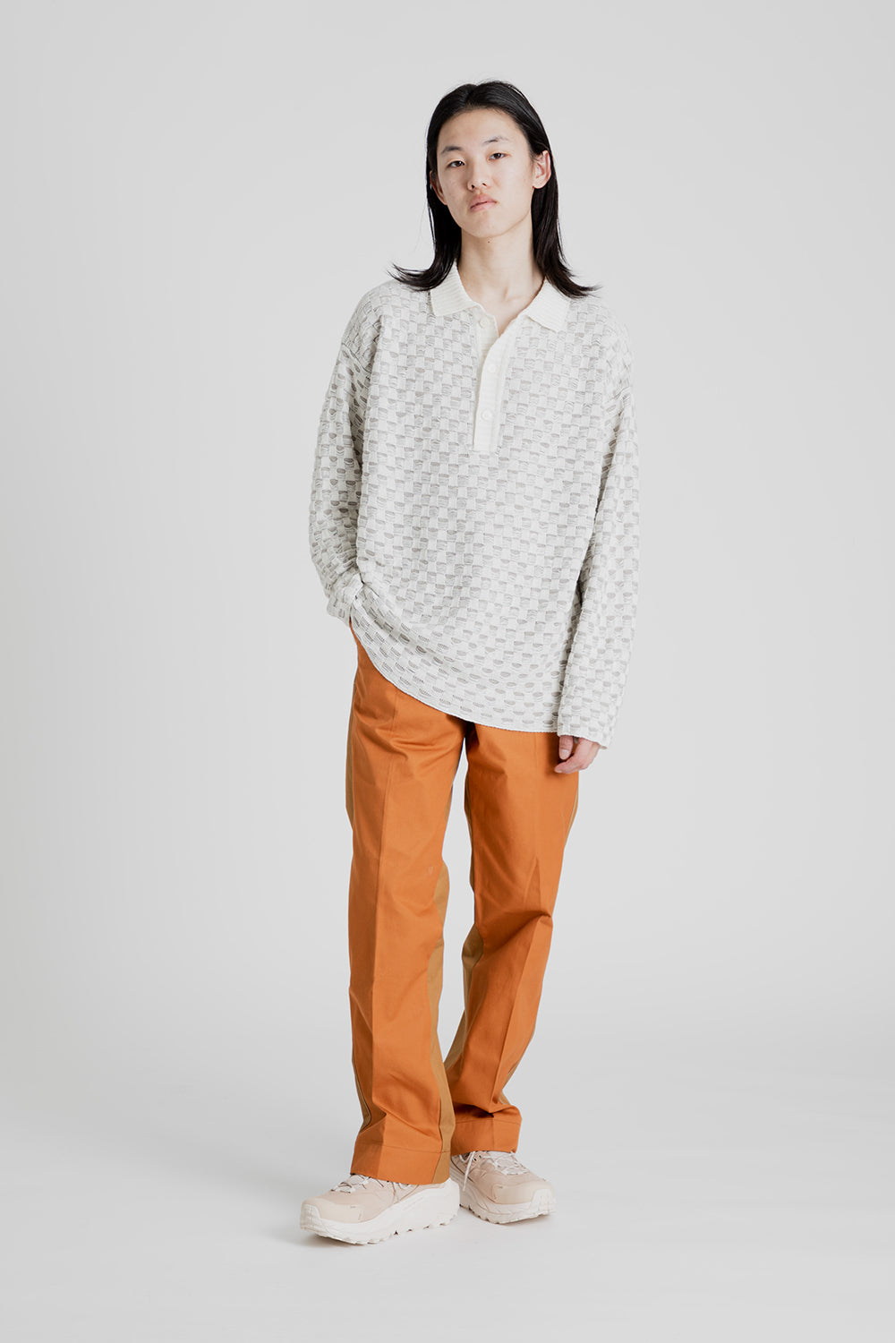 Schnayderman's Rugby Square Knit in Beige and White