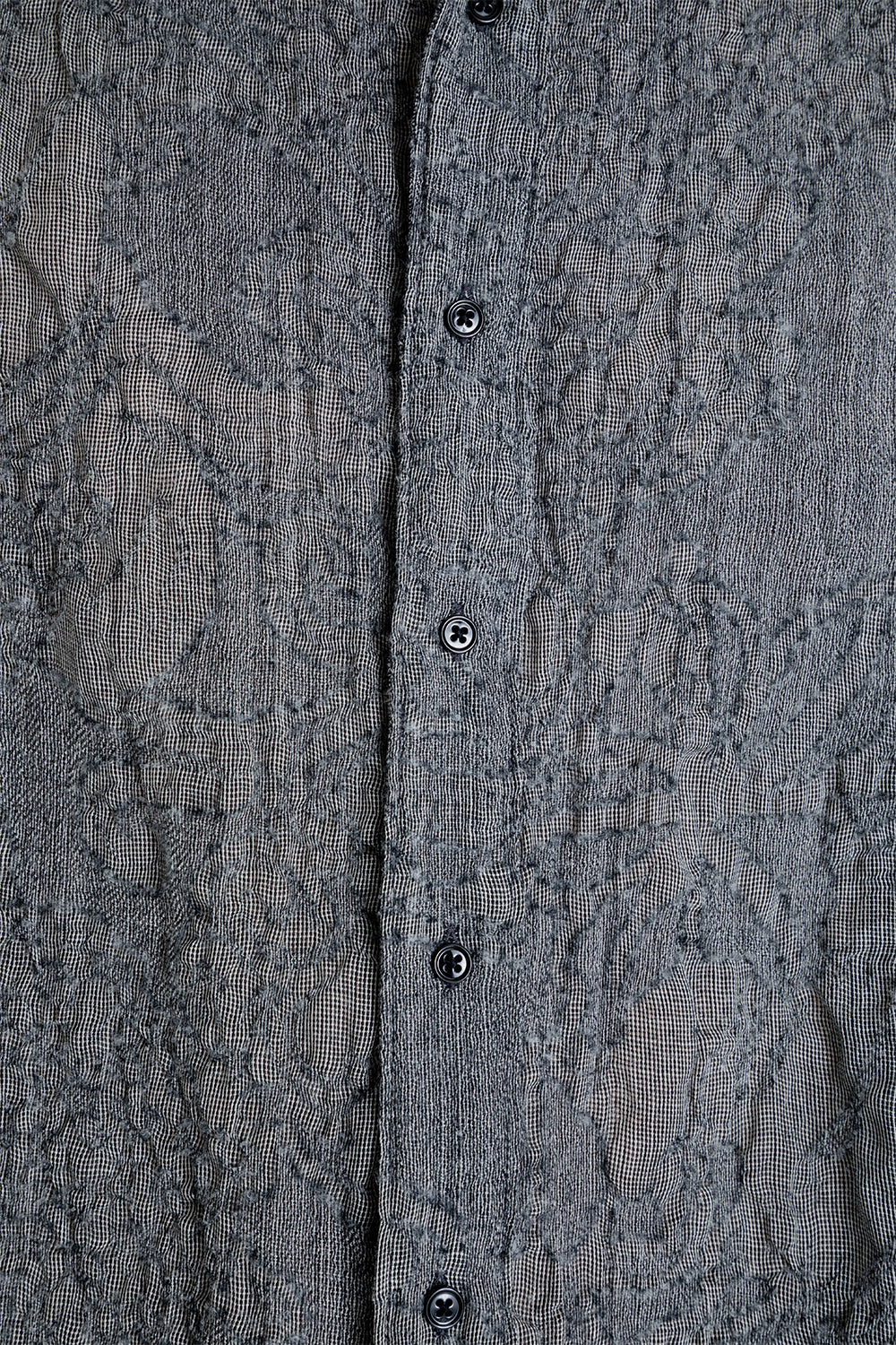 Shirt Non-Binary Clean Wool Jaquard - White / Black - Wallace Mercantile Shop