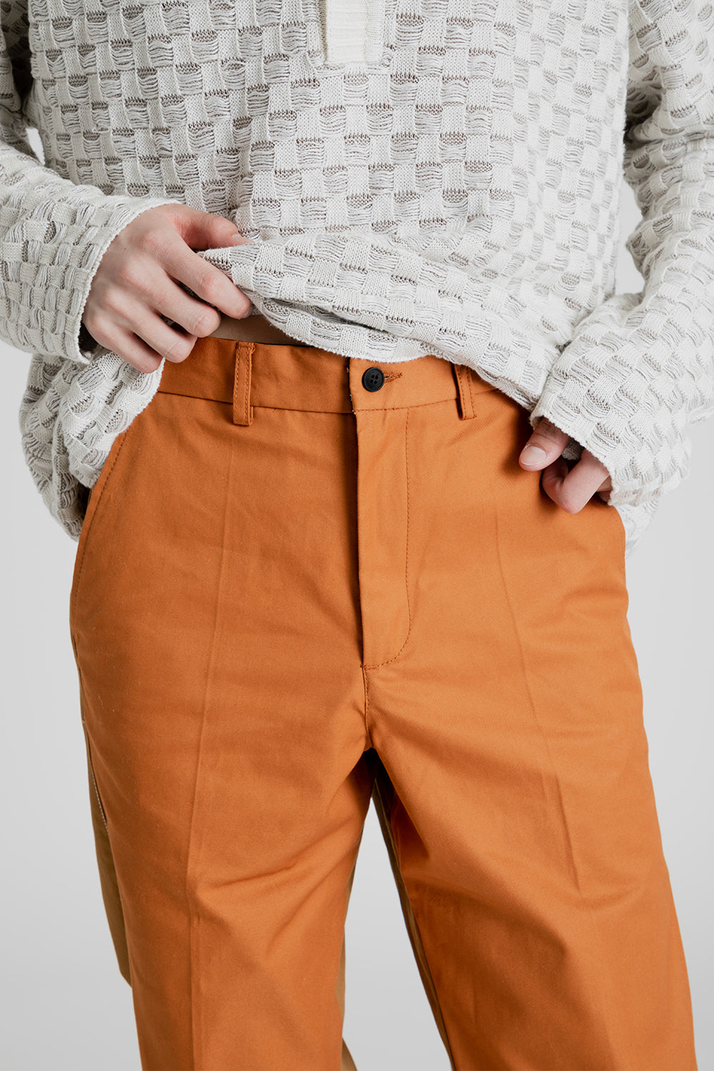 Schnayderman's Trousers Dalet Two Toned in Orange and Taupe