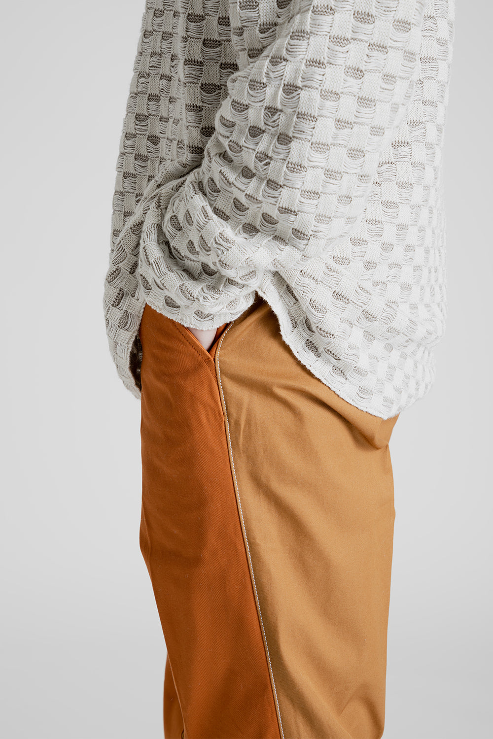 Schnayderman's Trousers Dalet Two Toned in Orange and Taupe