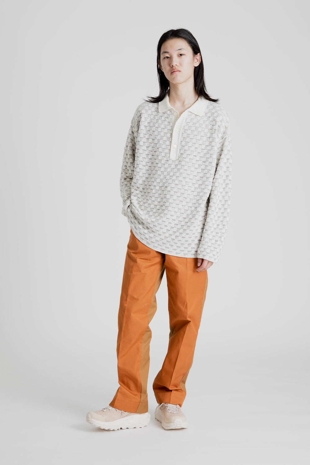 Schnayderman's Trousers Dalet Two Toned in Orange and Taupe