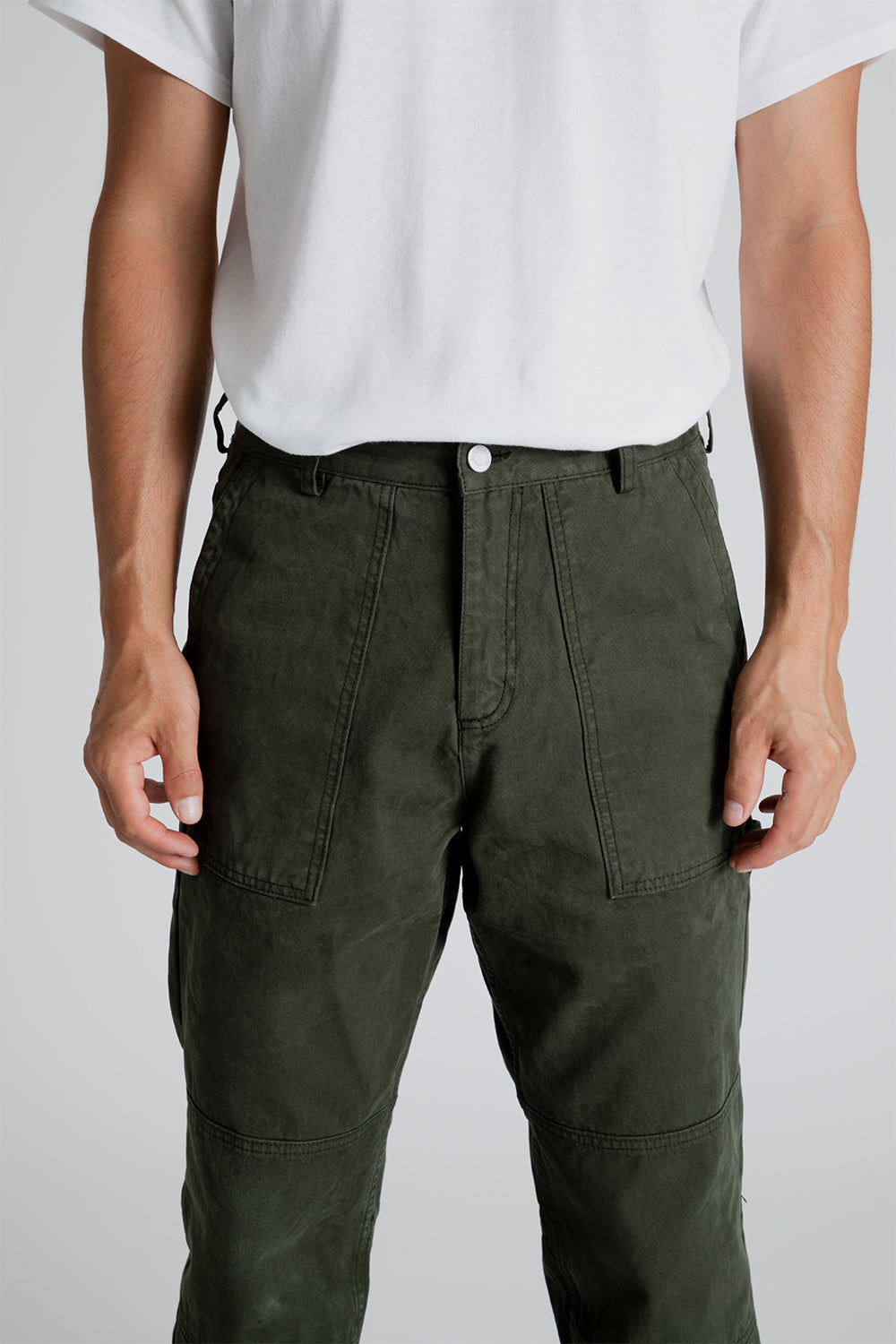 Schnayderman's Trousers Workwear Stone Washed in Dark Green