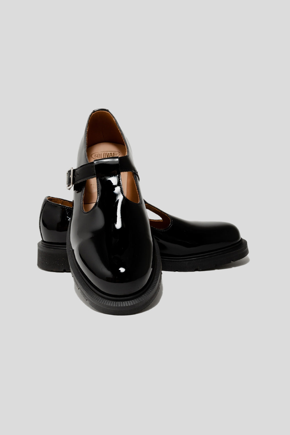 Solovair Patent Mary Jane Shoe in Black
