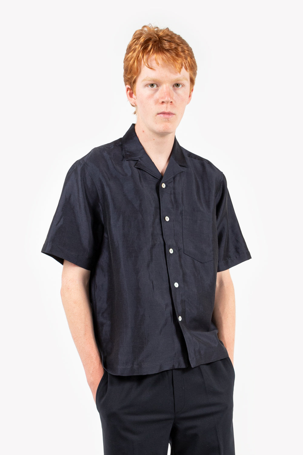 soulland pappy shirt in navy