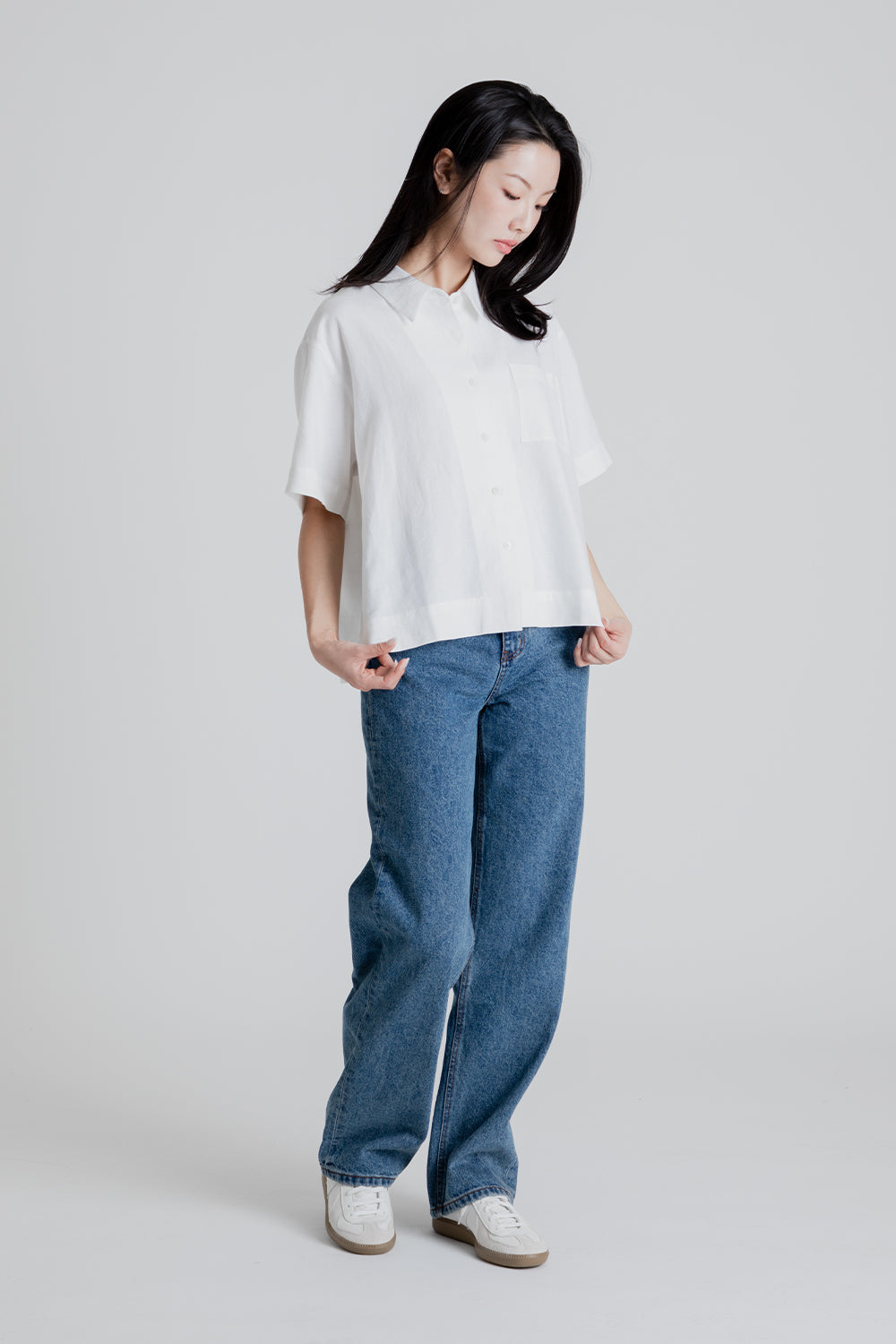 Uniform Bridge Women's Boyfriend Denim Pants in Light Indigo