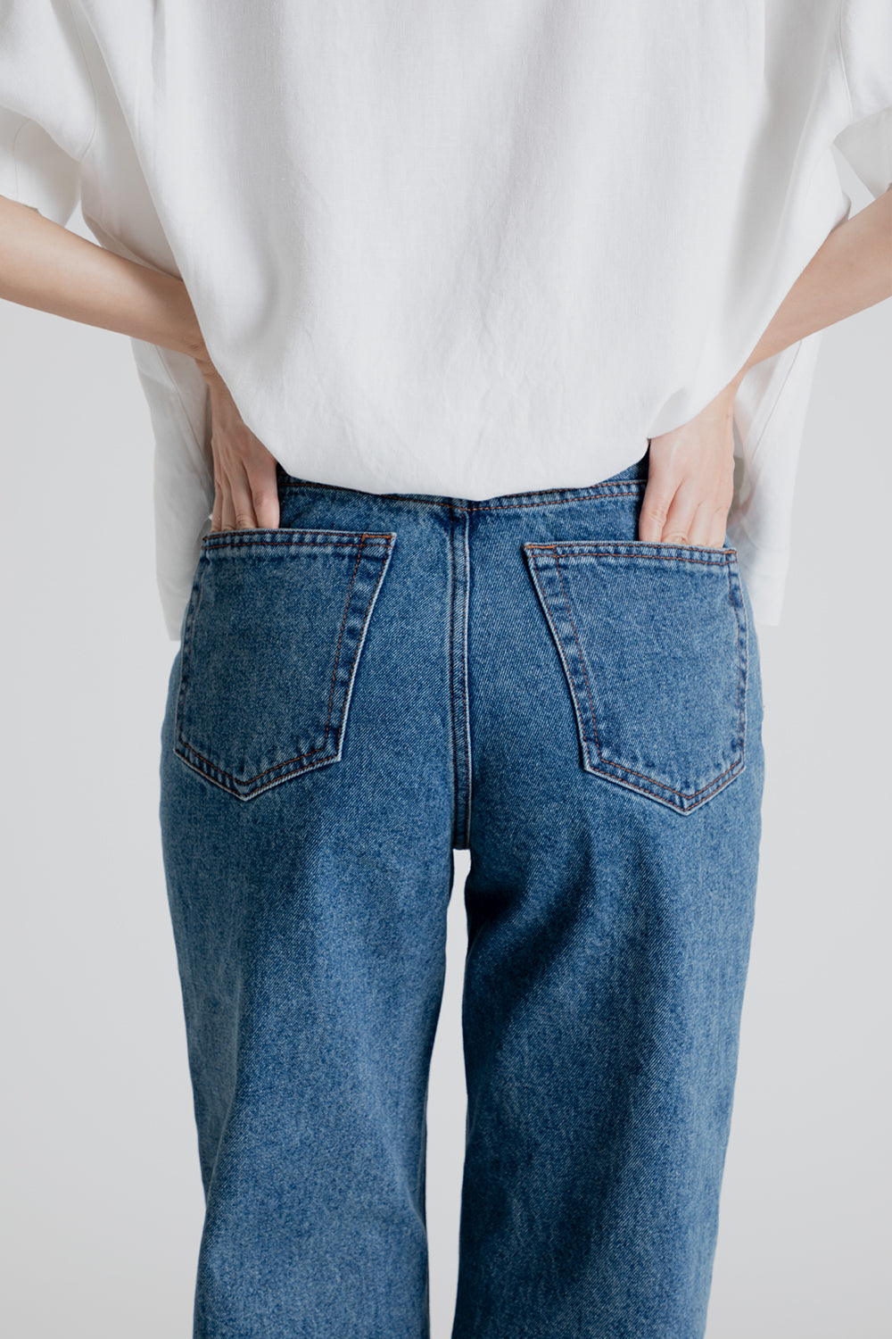 Uniform Bridge Women's Boyfriend Denim Pants in Light Indigo