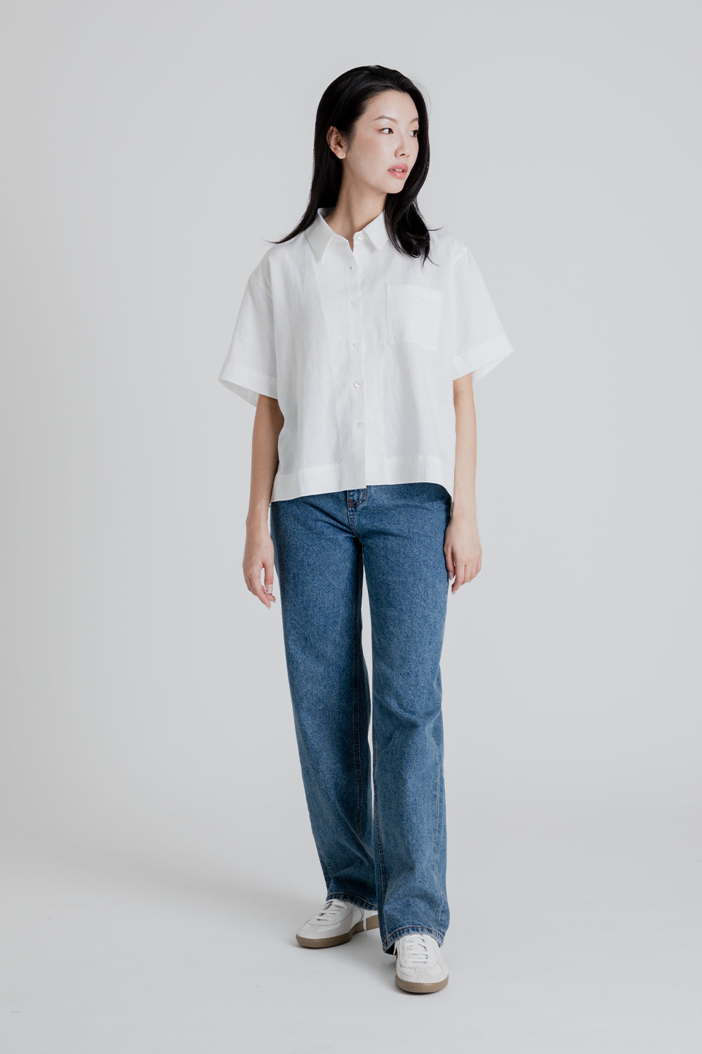 Uniform Bridge Women's Boyfriend Denim Pants in Light Indigo