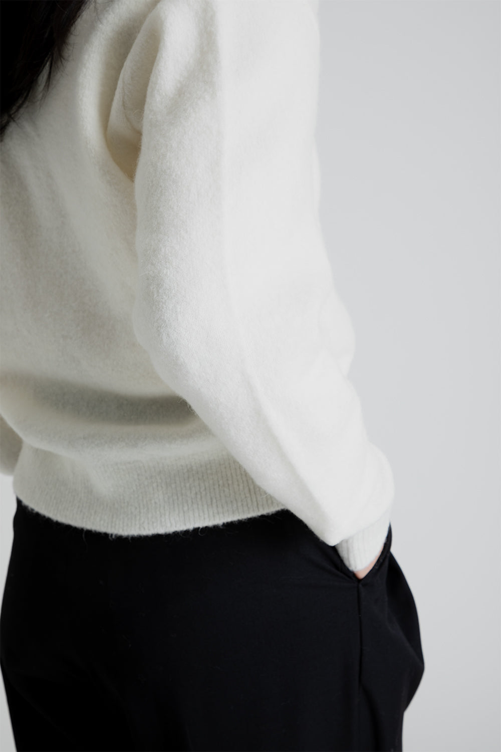 Uniform Bridge Women's V Neck Knit Cardigan in Ivory