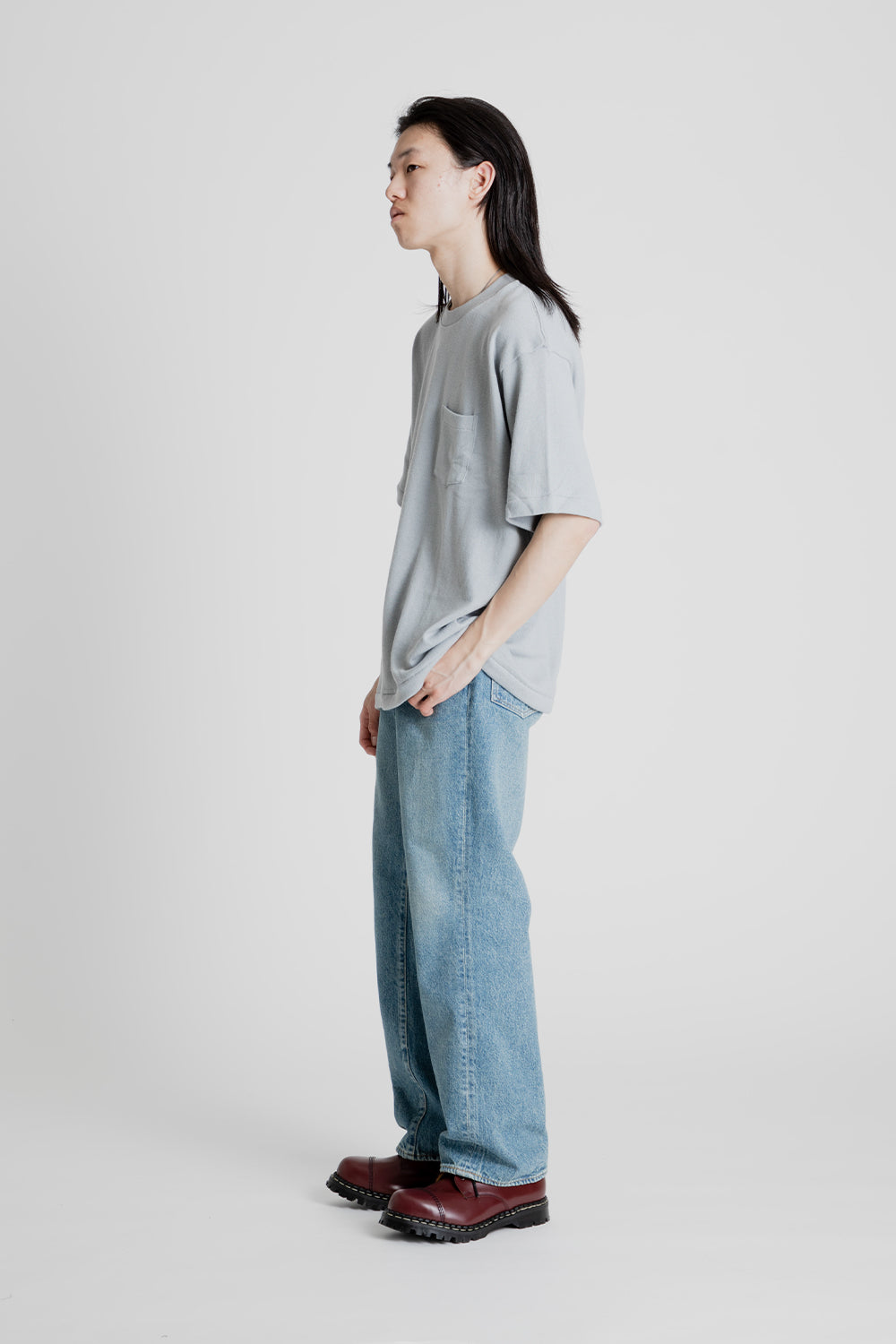 Loose Knit Short Sleeve Tee - Salt Grey - Wallace Mercantile Shop