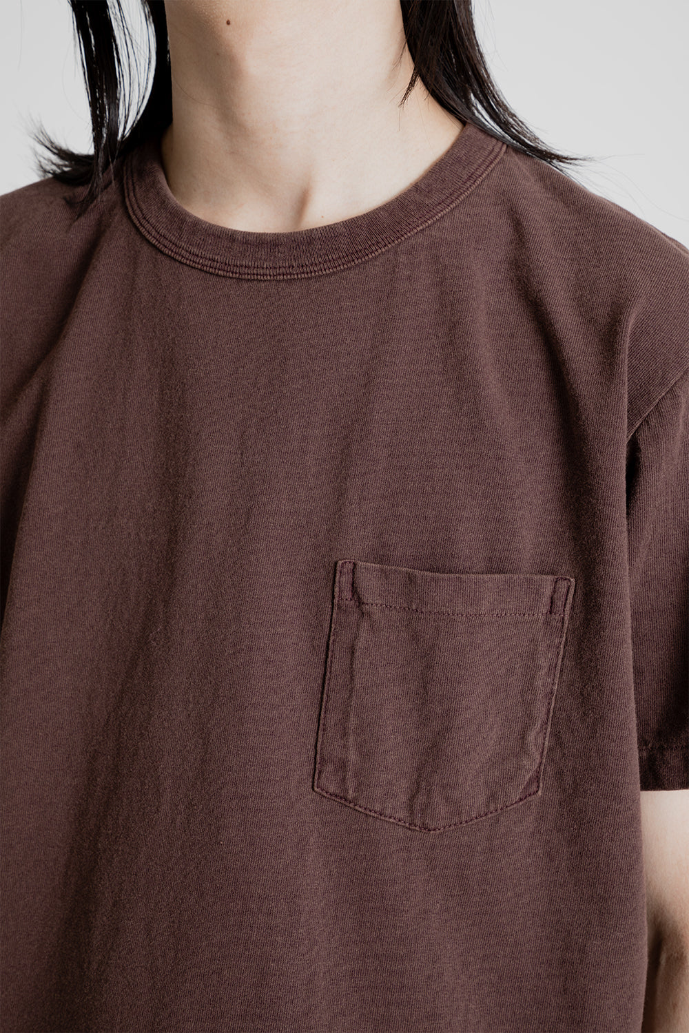 Velva Sheen Pigment Dyed Pocket Tee in Cocoa