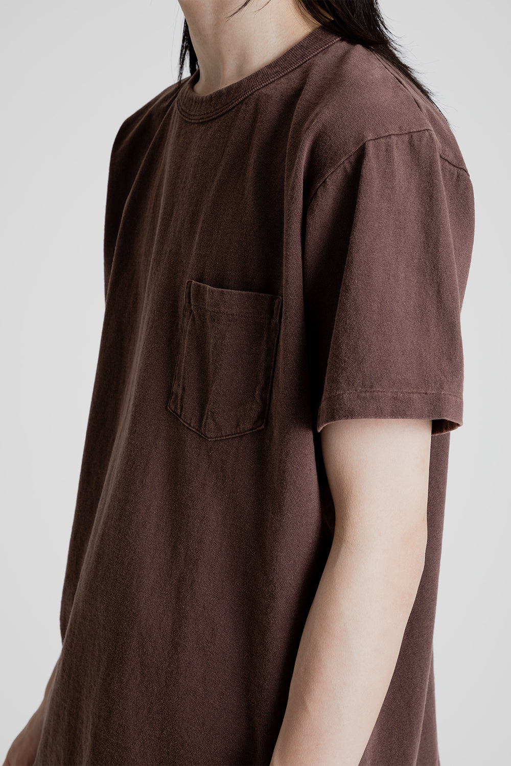 Velva Sheen Pigment Dyed Pocket Tee in Cocoa