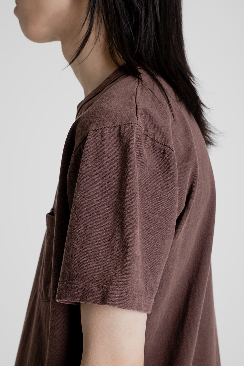 Velva Sheen Pigment Dyed Pocket Tee in Cocoa