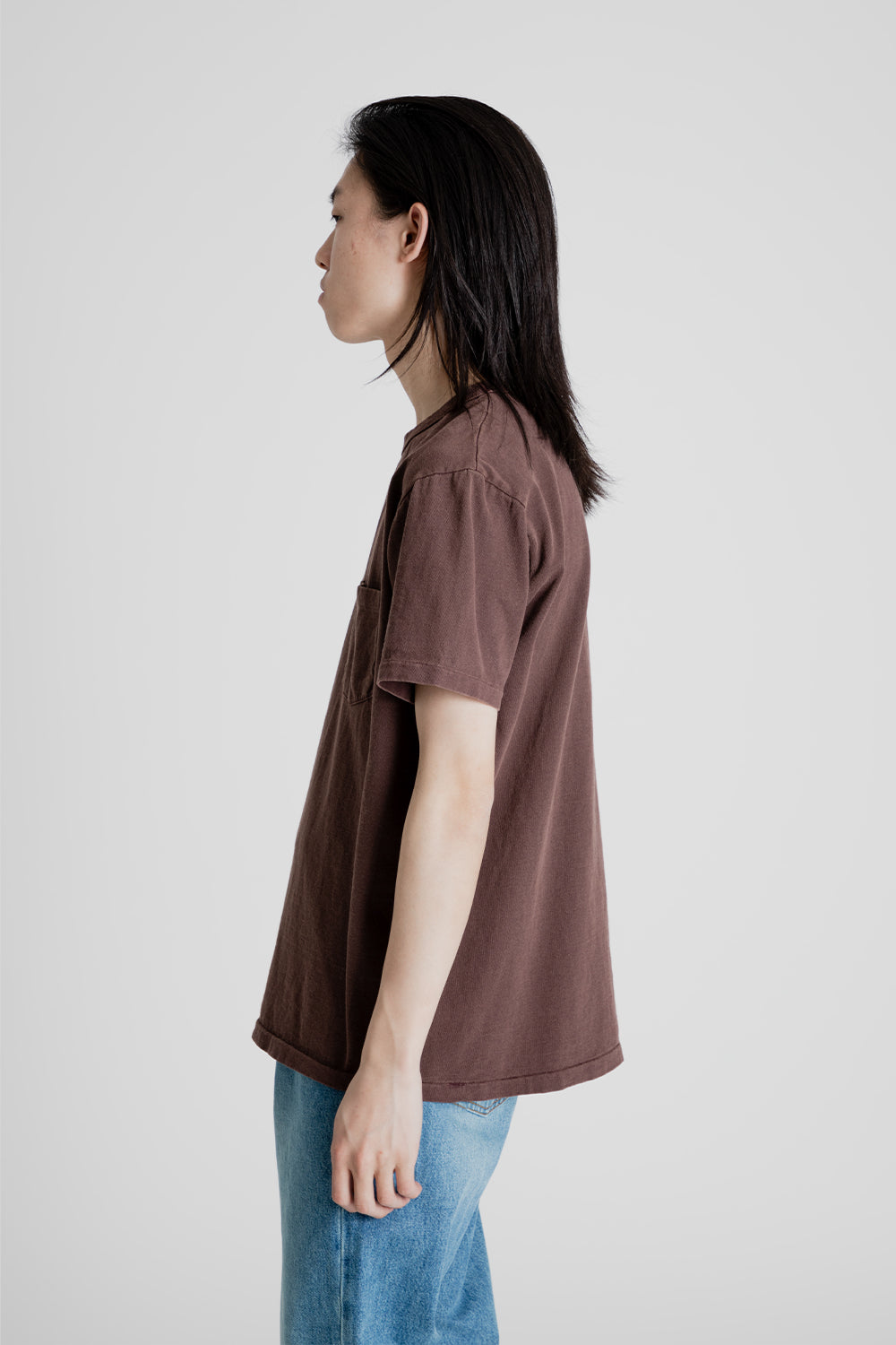 Velva Sheen Pigment Dyed Pocket Tee in Cocoa