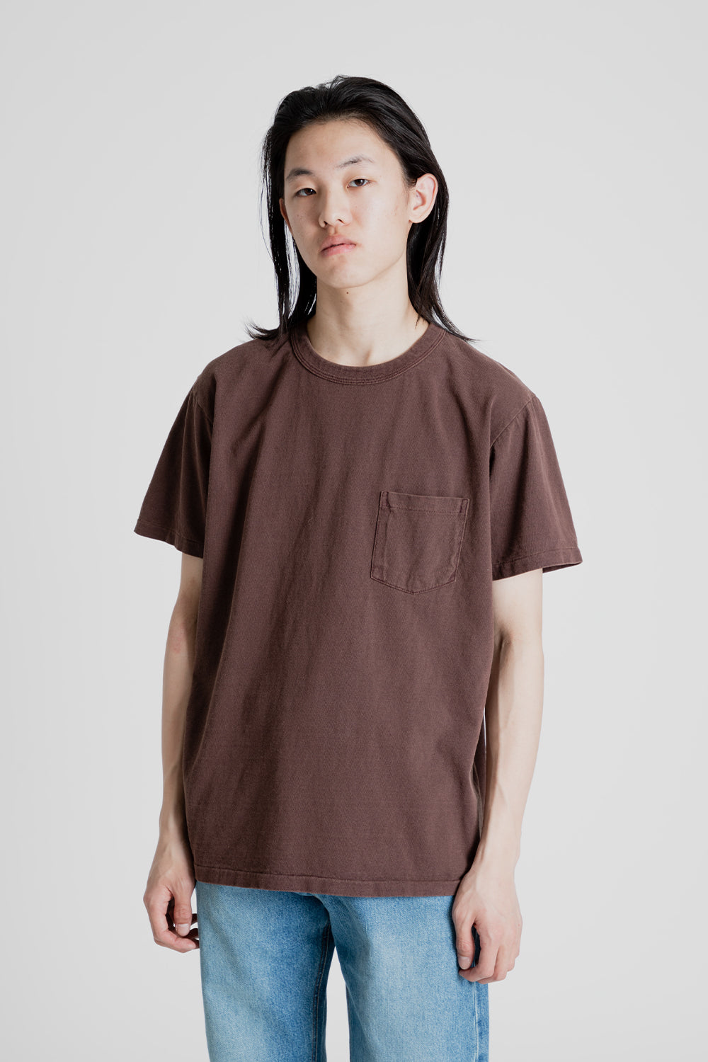 Velva Sheen Pigment Dyed Pocket Tee in Cocoa