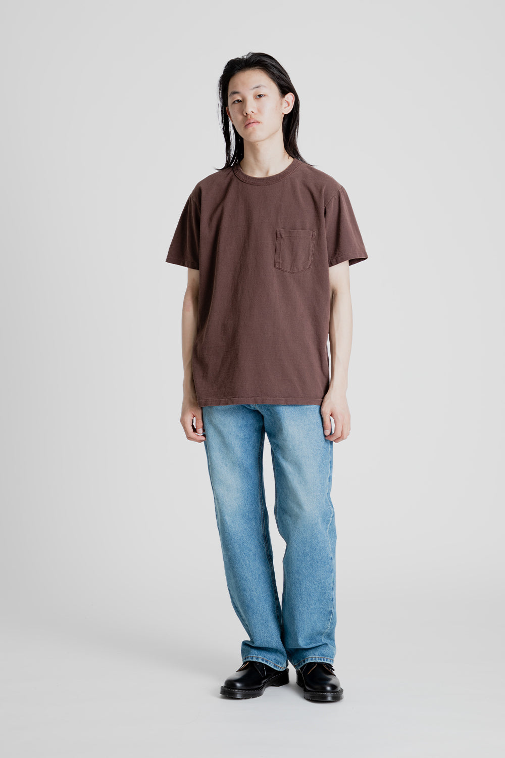 Velva Sheen Pigment Dyed Pocket Tee in Cocoa