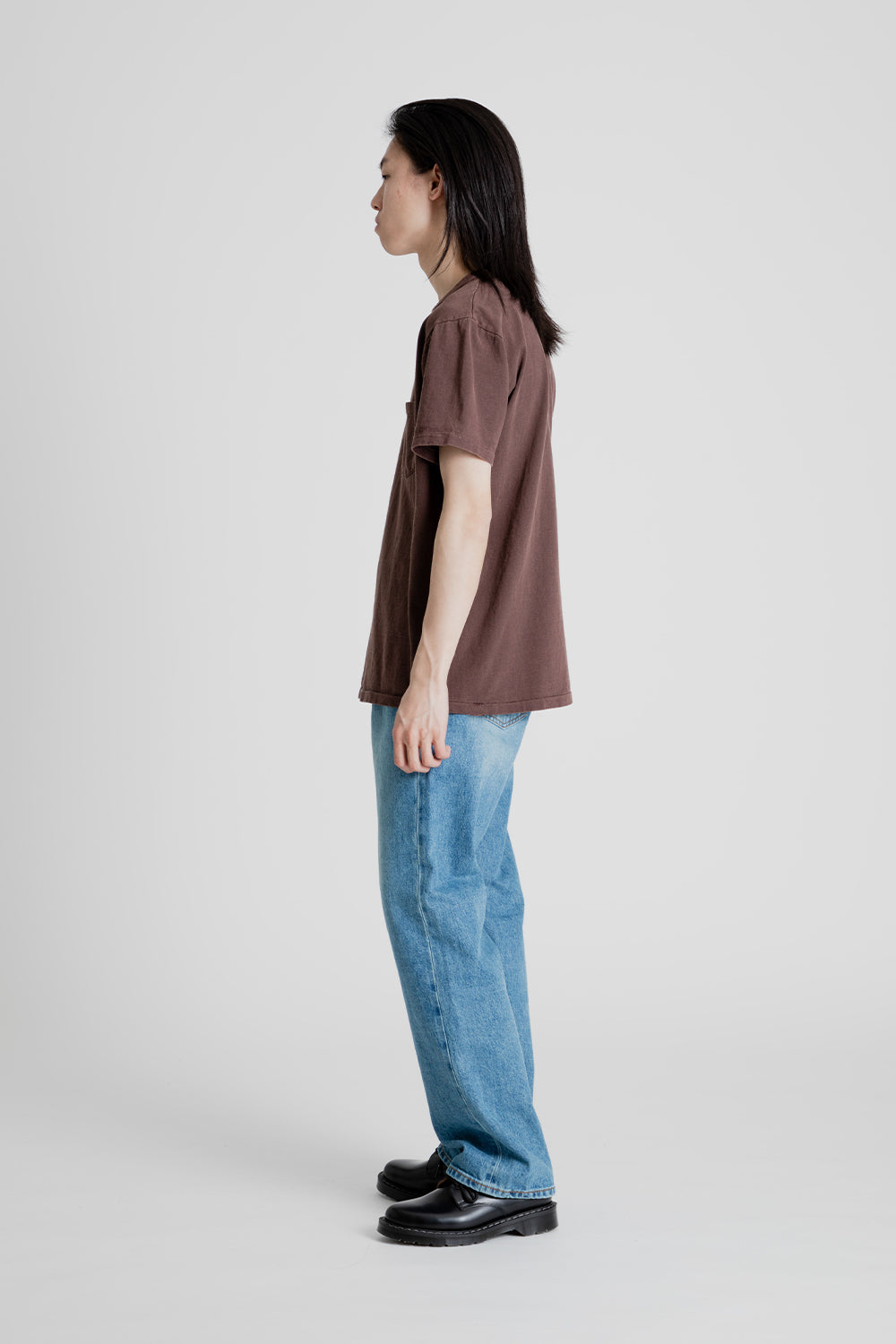Velva Sheen Pigment Dyed Pocket Tee in Cocoa