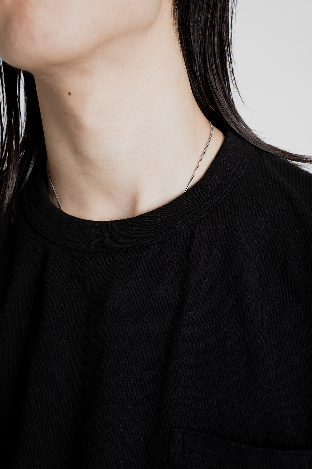 Velva Sheen Pigment Dyed Pocket Tee in Jet Black