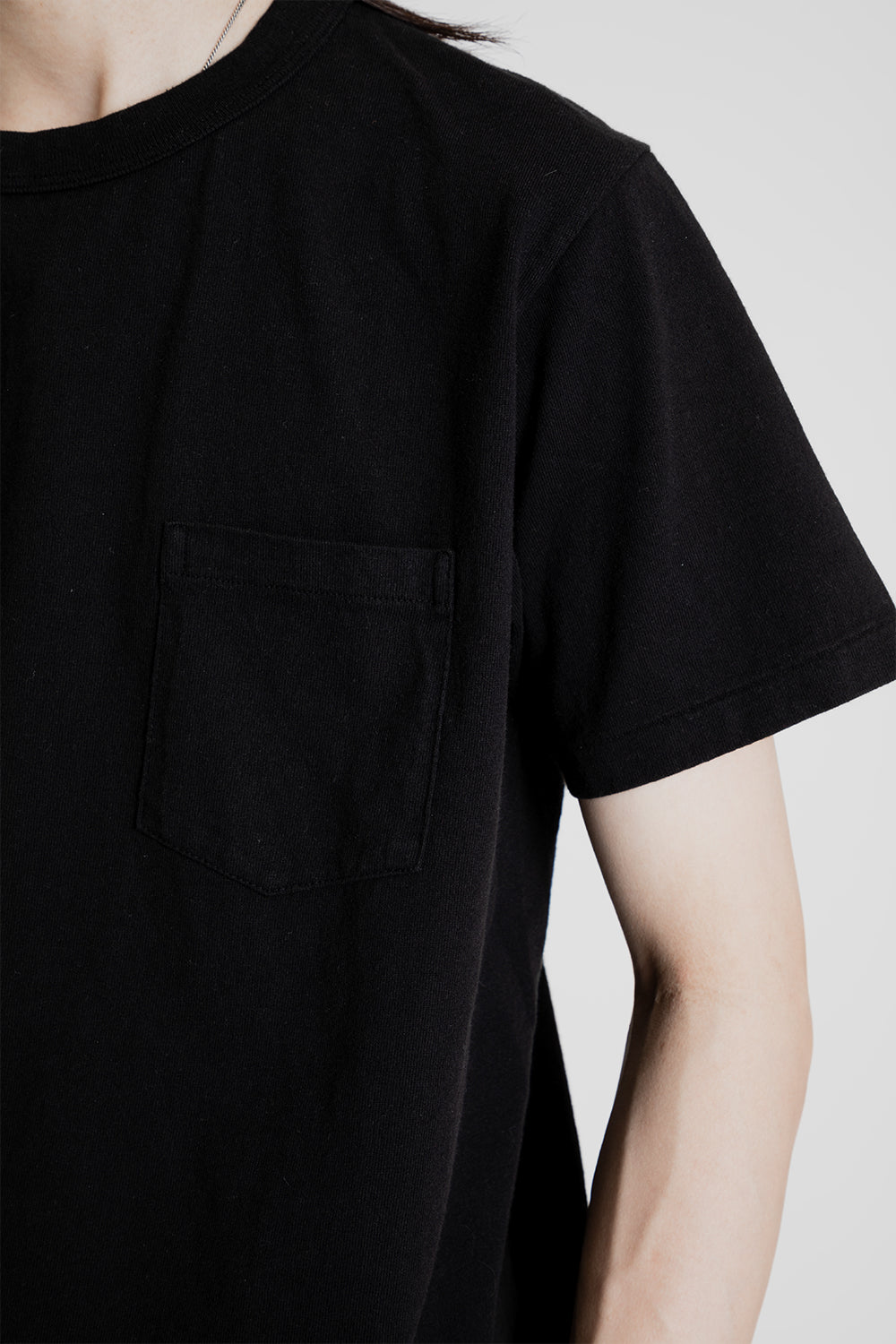 Velva Sheen Pigment Dyed Pocket Tee in Jet Black