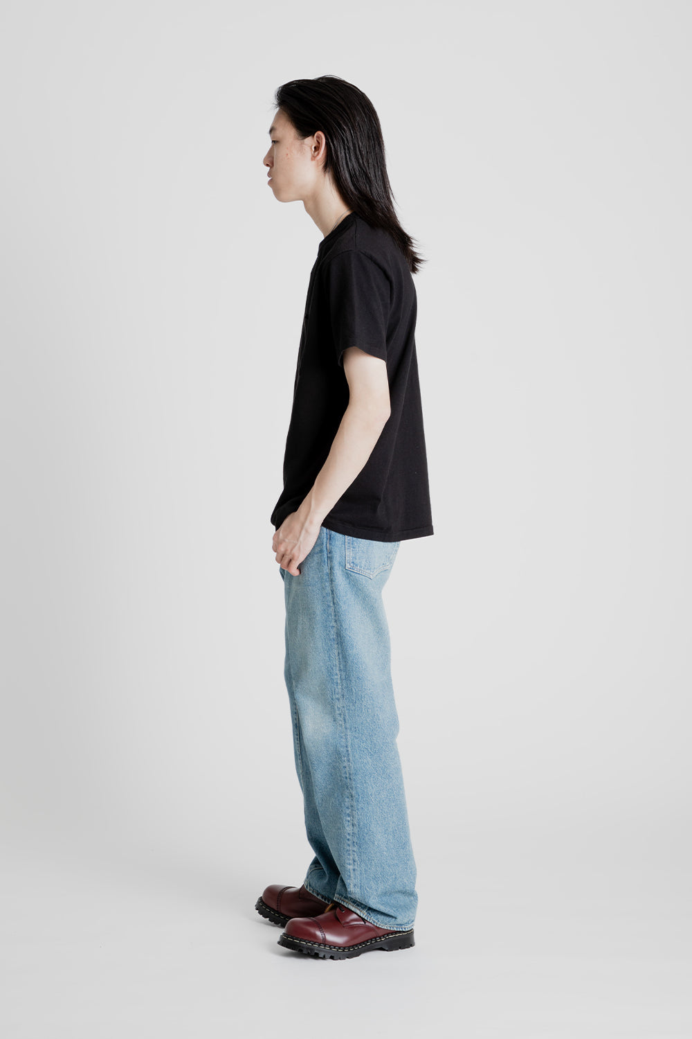 Velva Sheen Pigment Dyed Pocket Tee in Jet Black