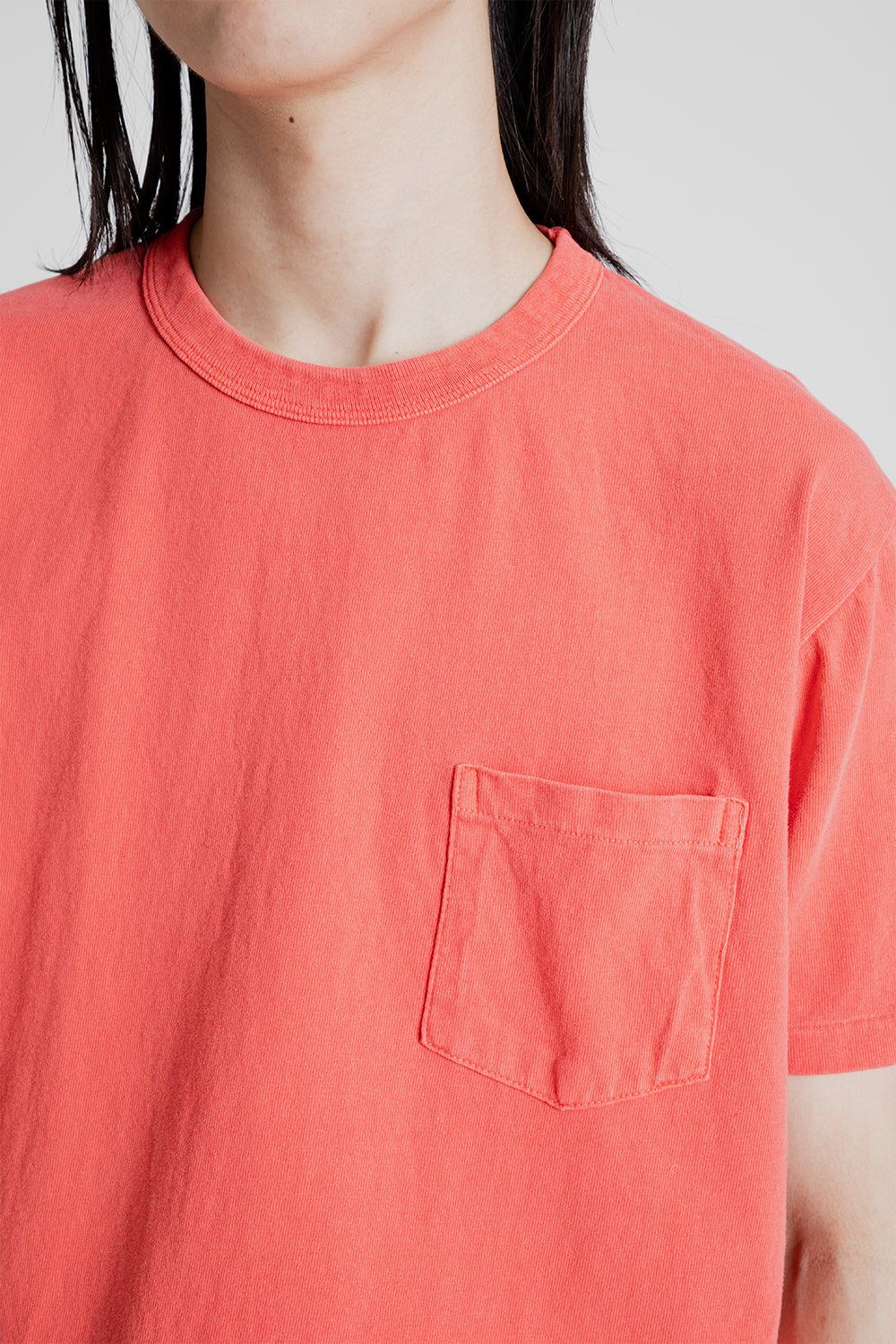 Velva Sheen Pigment Dyed Pocket Tee in Raspberry