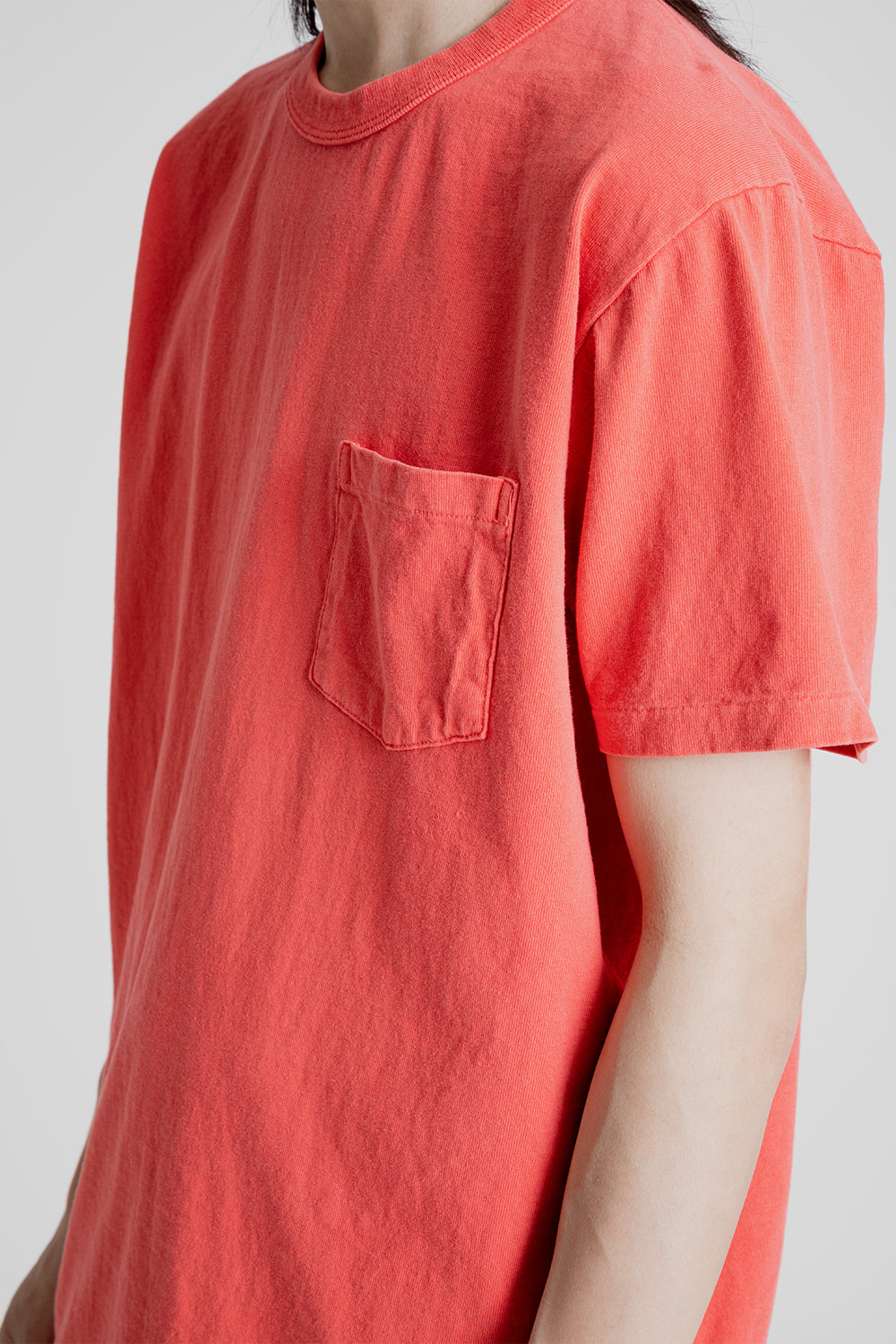 Velva Sheen Pigment Dyed Pocket Tee in Raspberry
