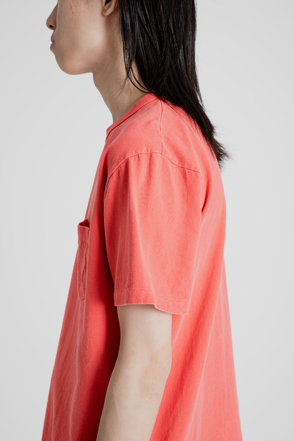 Velva Sheen Pigment Dyed Pocket Tee in Raspberry