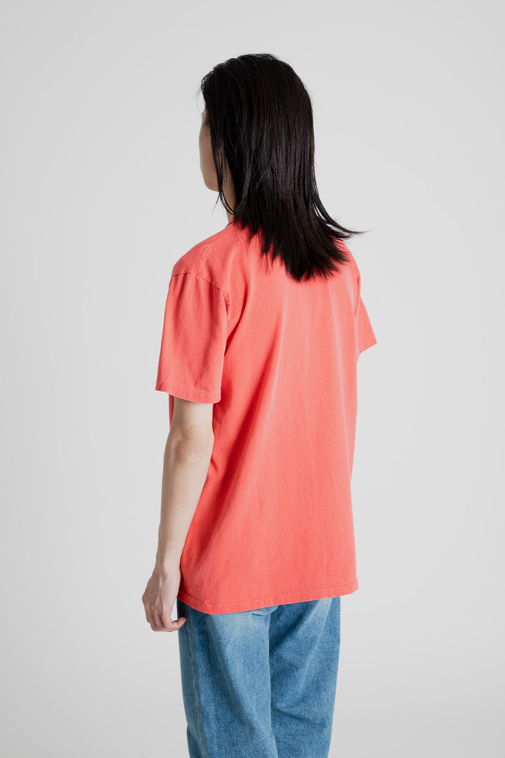 Velva Sheen Pigment Dyed Pocket Tee in Raspberry