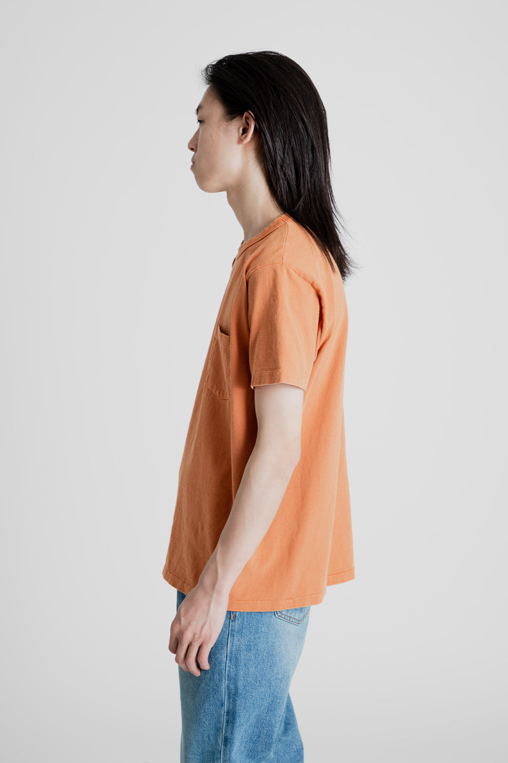 Velva Sheen Pigment Dyed Pocket Tee in Terracotta