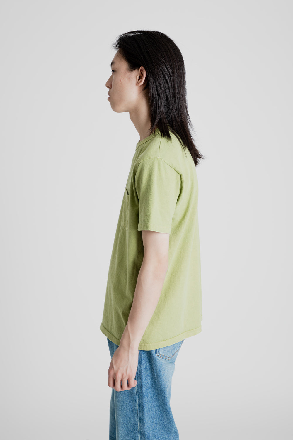 Velva Sheen Pigment Dyed Pocket Tee in V.Green