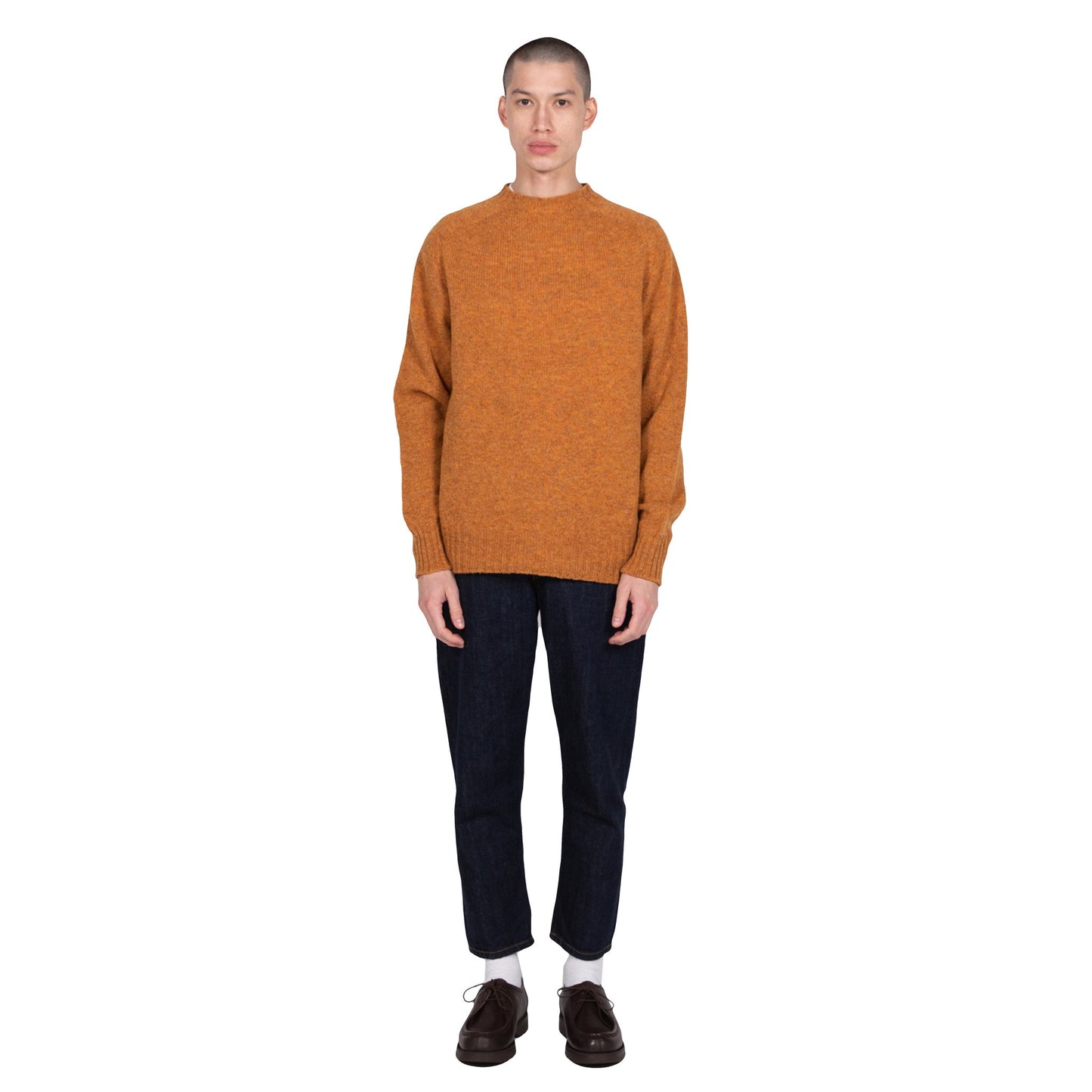 Albam Seamless Raglan Shetland Sweater Sweatshirt Rust