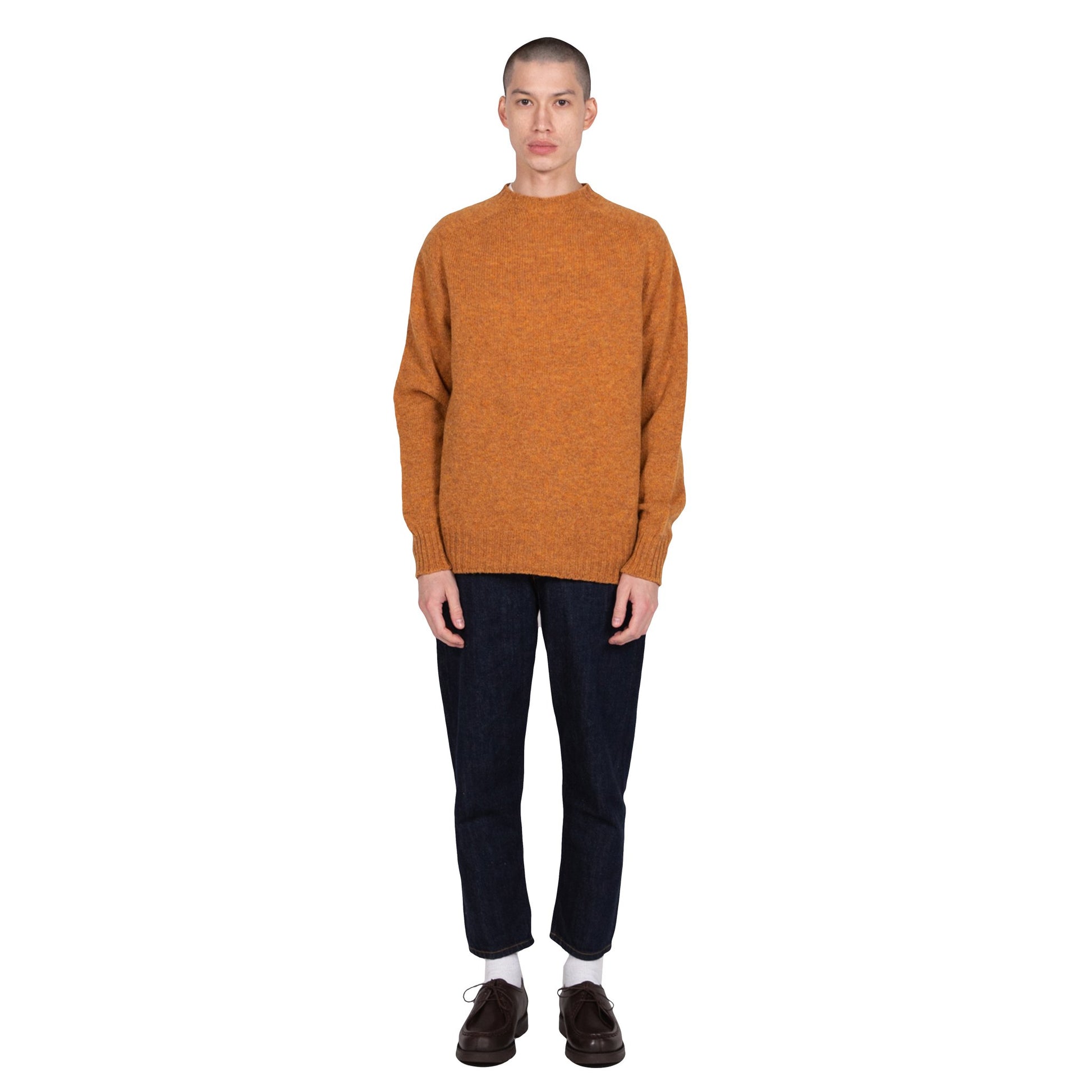 Albam Seamless Raglan Shetland Sweater Sweatshirt Rust
