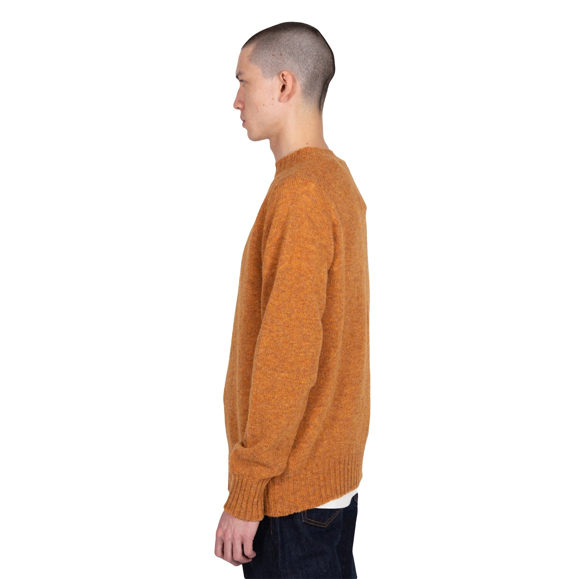Albam Seamless Raglan Shetland Sweater Sweatshirt Rust