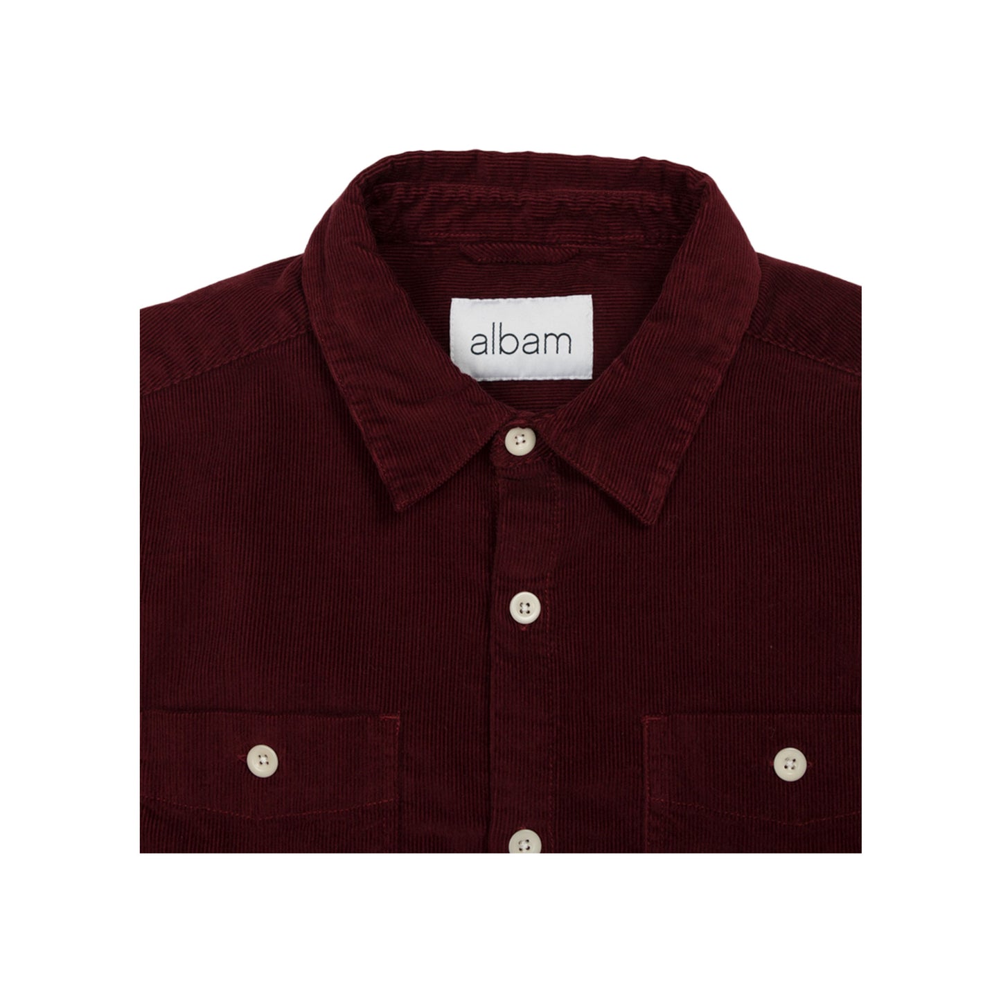 albam otto corduroy shirt in maroon