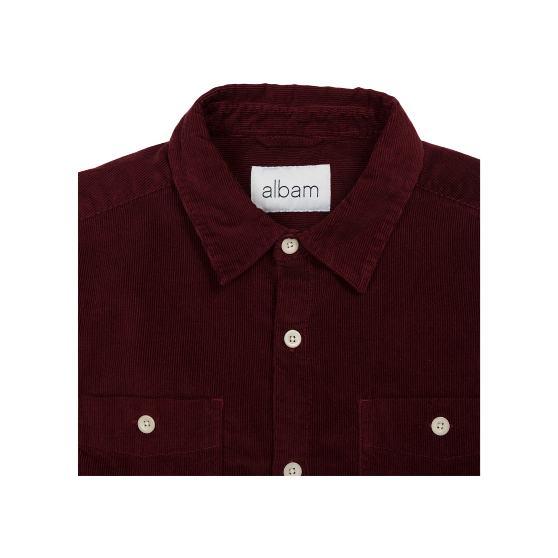 albam otto corduroy shirt in maroon