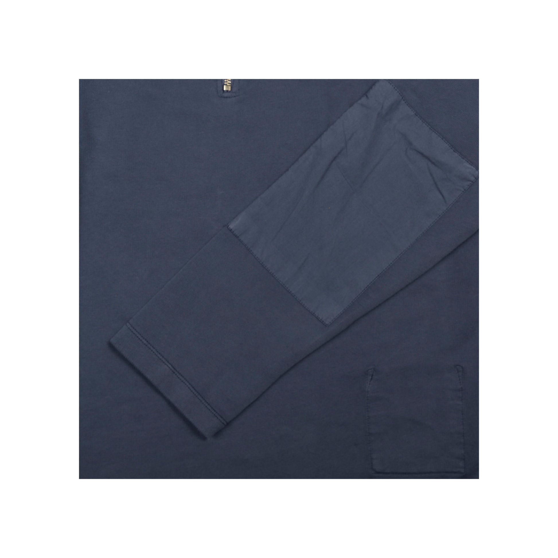 albam zipped jersey pullover in indigo