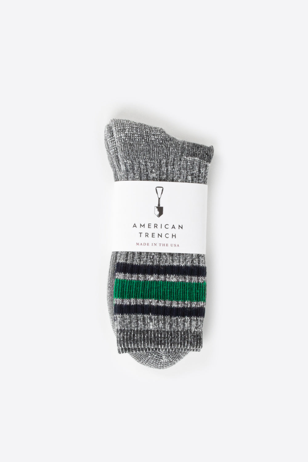 american trench Merino Activity Sock Grey Kelly Green Navy