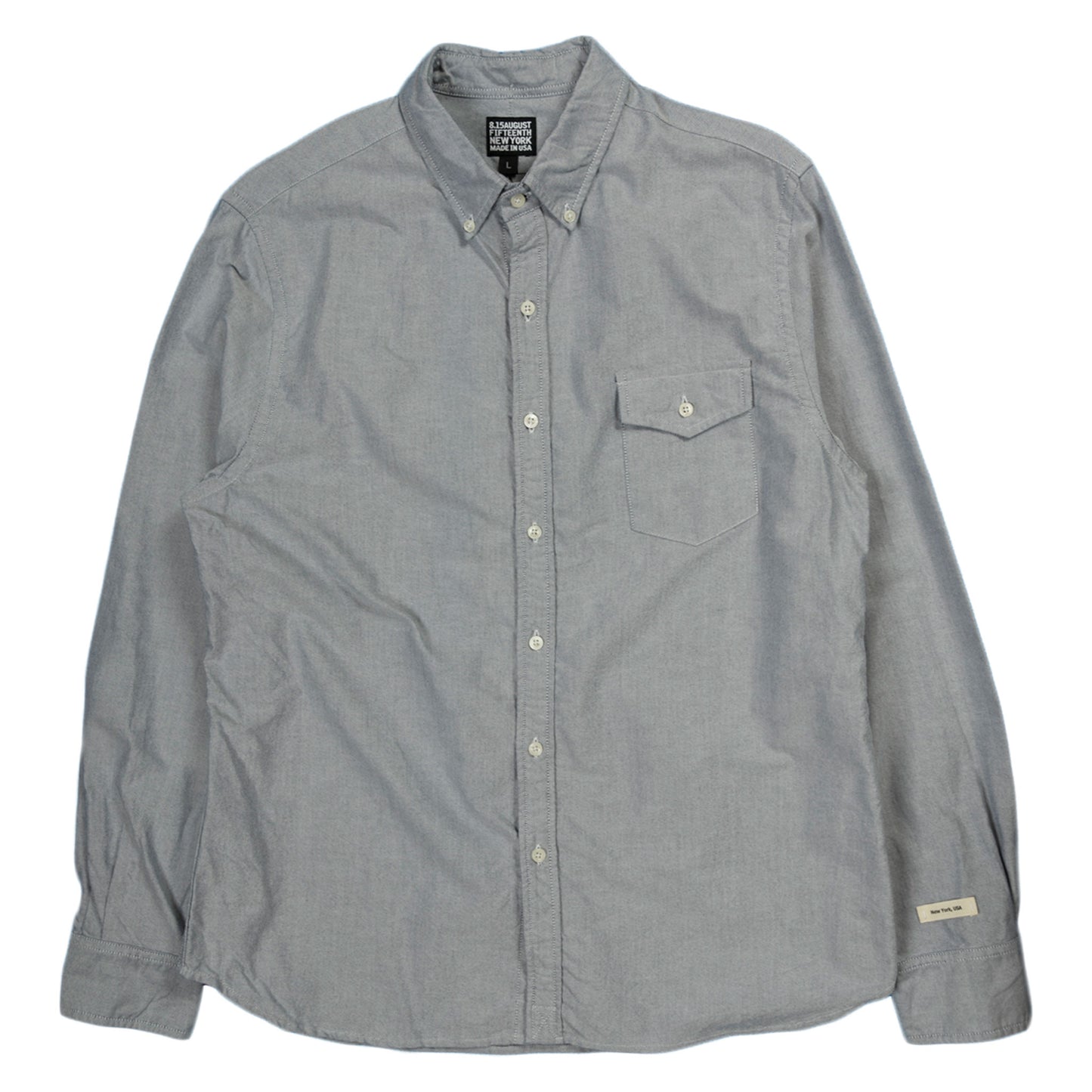 August Fifteenth Oxford Long Sleeve in Grey