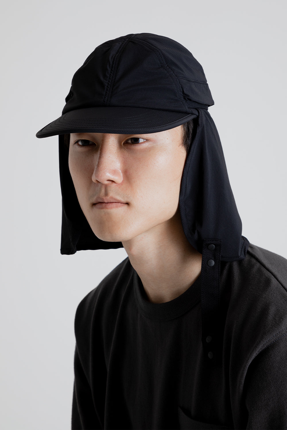 CAYL Stretch Nylon Sunvisor Cap in Black