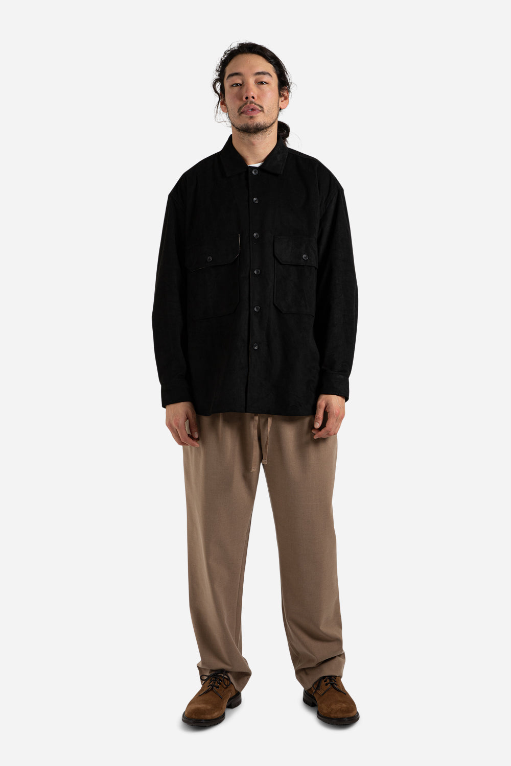 frizmwork_suede_oversized_CPO_shirt_black