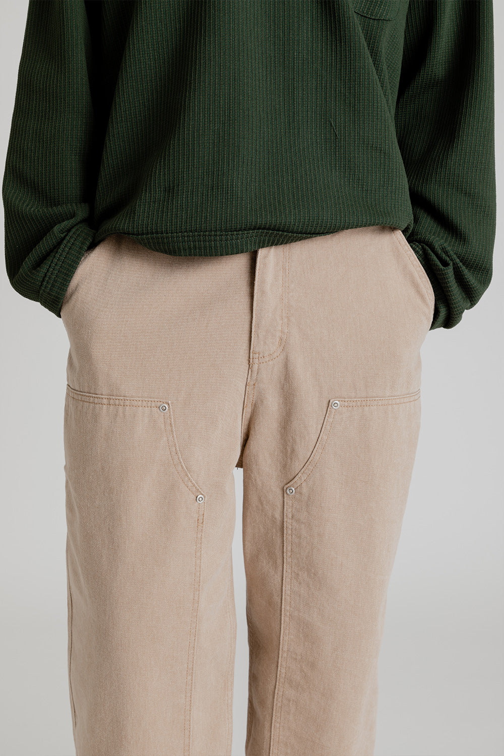 Frizmworks Double Knee Relaxed Pants in Beige