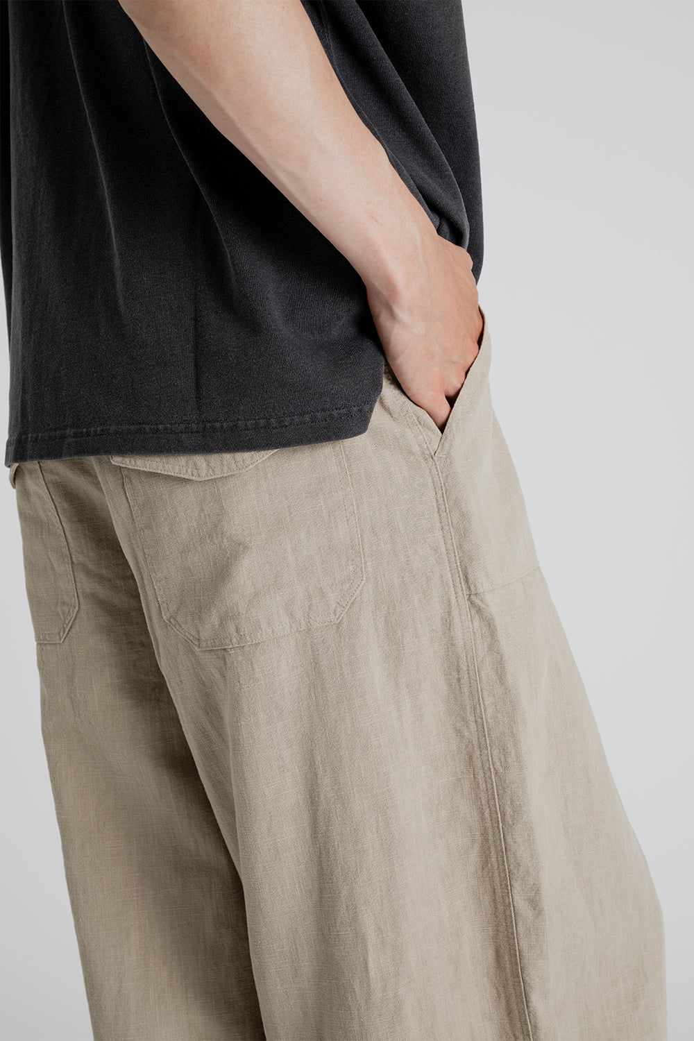 Frizmworks Linen Balloon String Pants in Beige