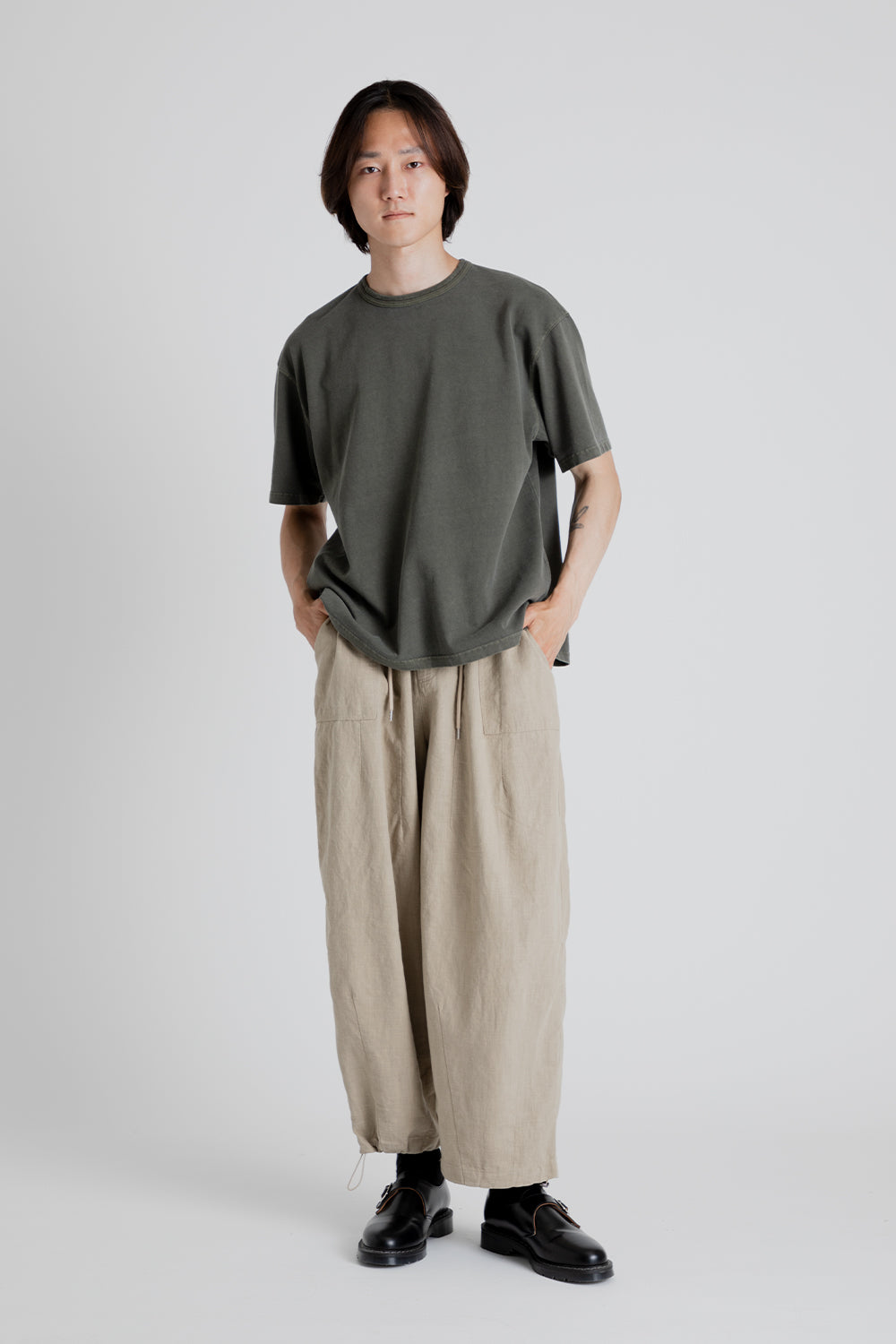 Frizmworks Linen Balloon String Pants in Beige