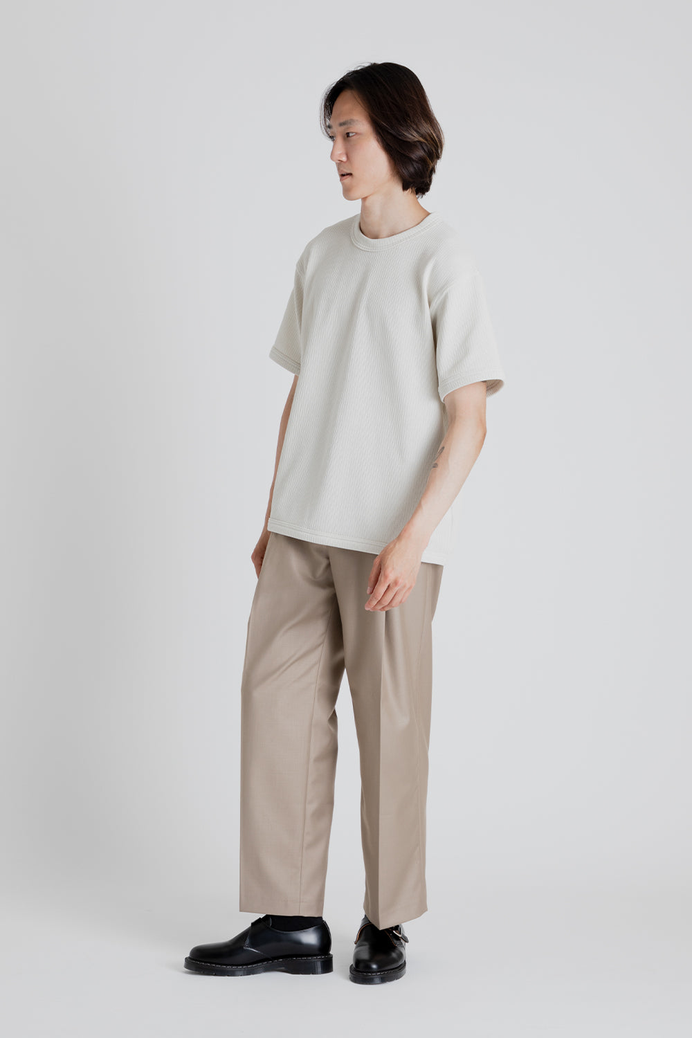 Frizmworks OG One Tuck Wide Slack Pants in Beige