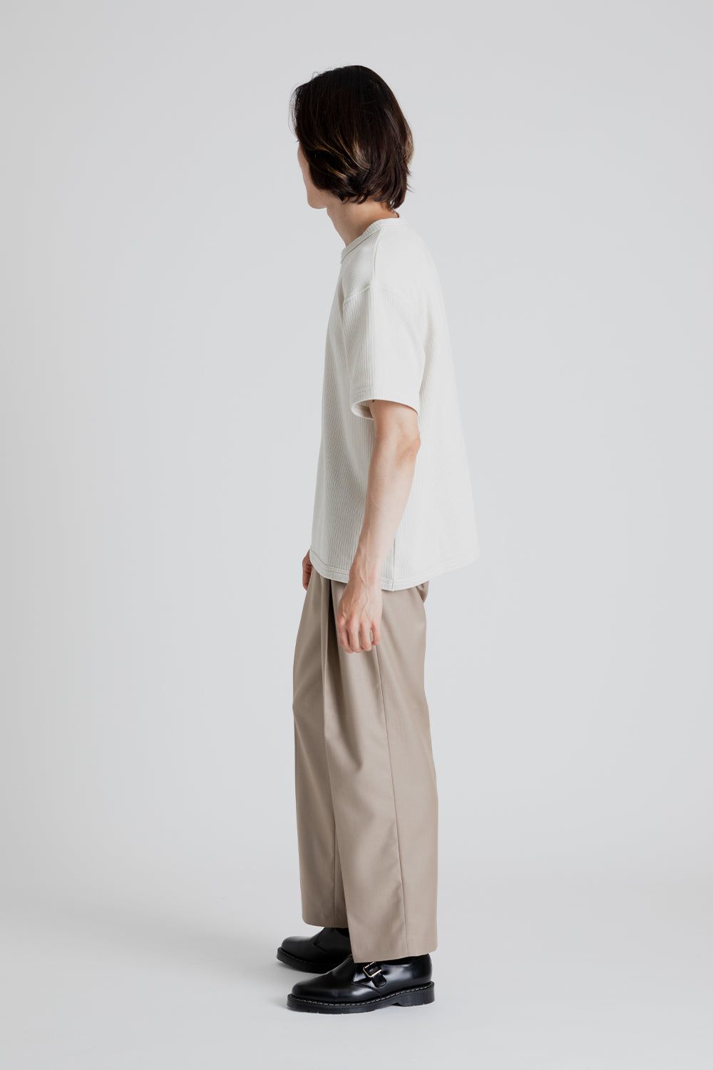 Frizmworks OG One Tuck Wide Slack Pants in Beige