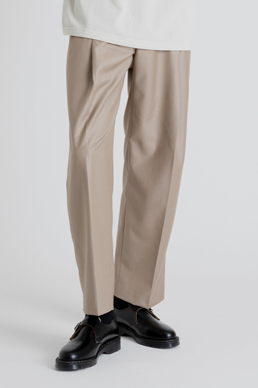 Frizmworks OG One Tuck Wide Slack Pants in Beige