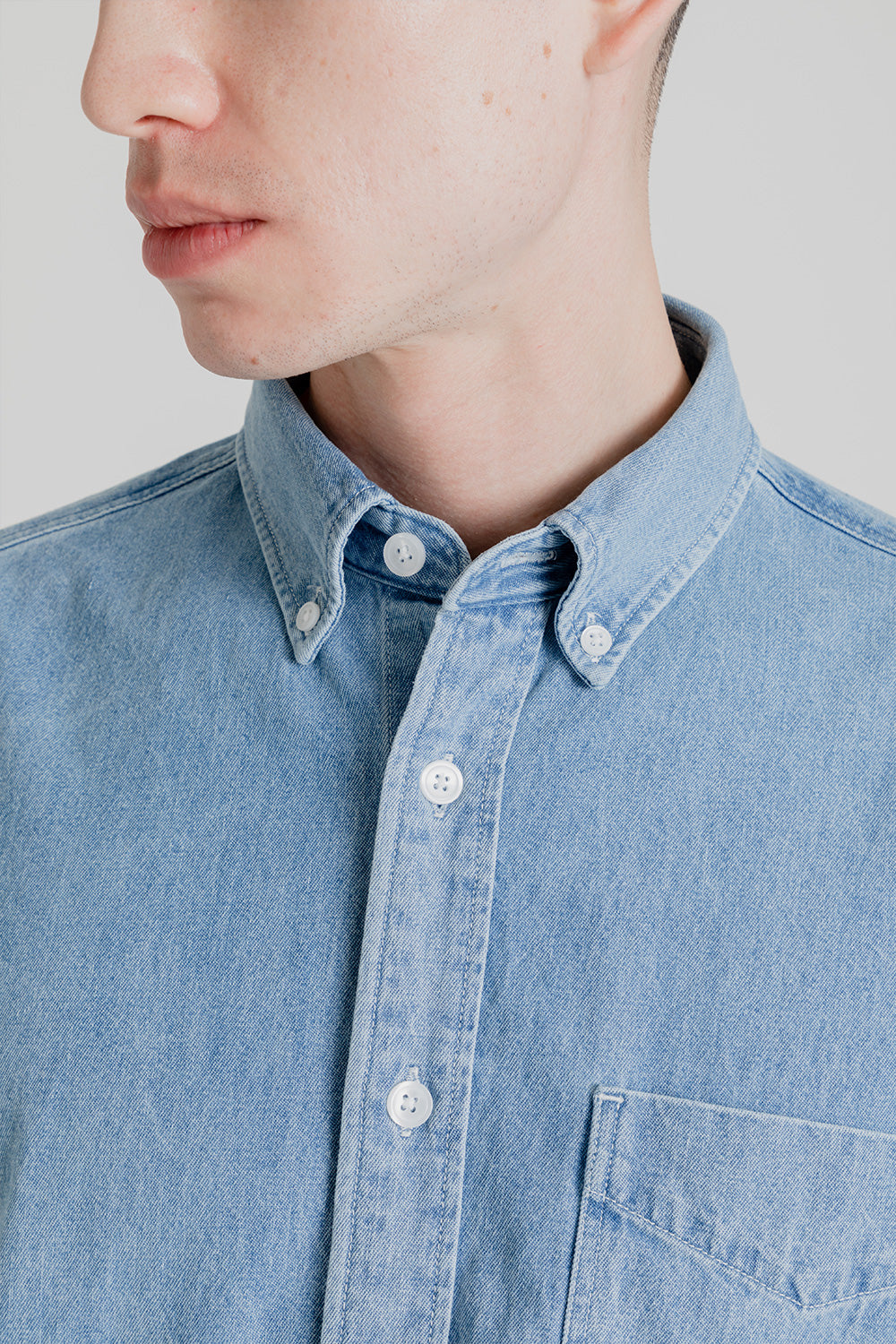 Frizmworks Oversized Denim Shirt in Light Blue