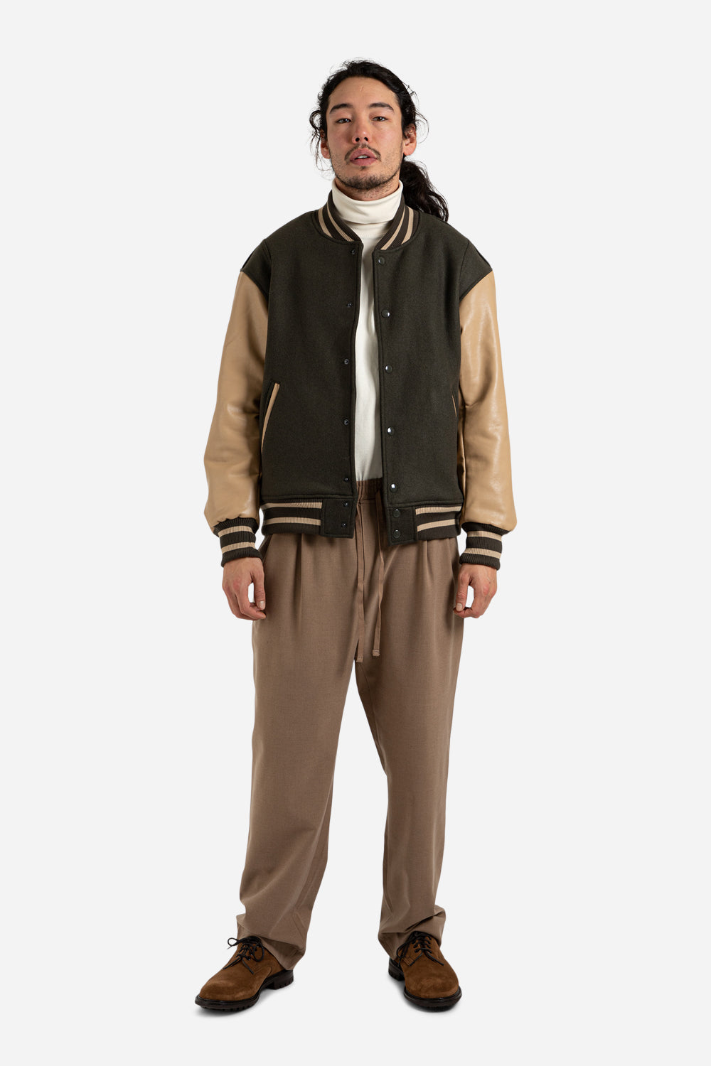 frizmwork_wool_two_tuck_relax_pants_light_brown