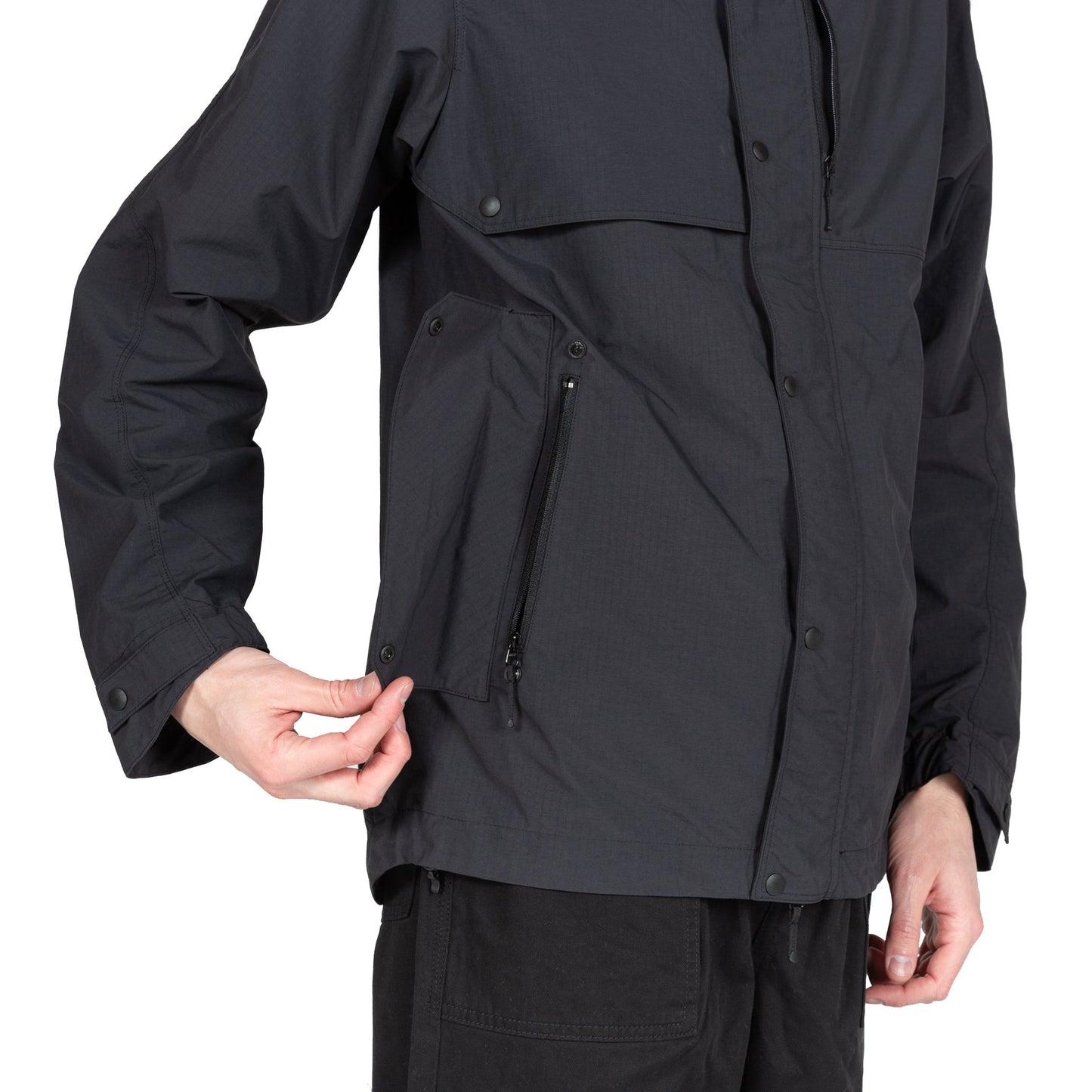 Goldwin Hooded Blouson Black rain gear all weather sportswear outerwear hooded